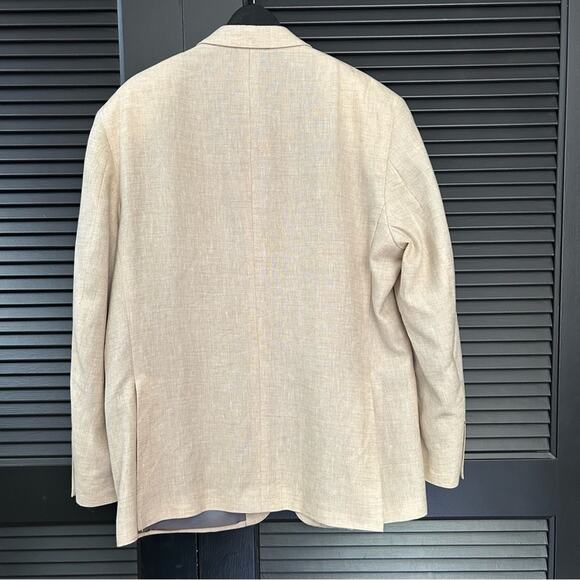 Jos. A. Bank Men’s Linen and Wool Blend Tan Sport Coat Blazer, Size 46R - Picture 10 of 16